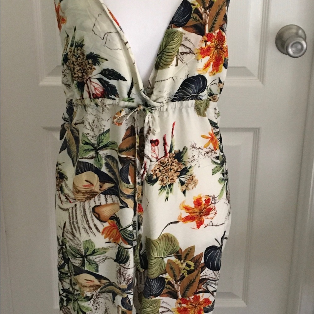 Tropical spaghetti strap Jumpsuit